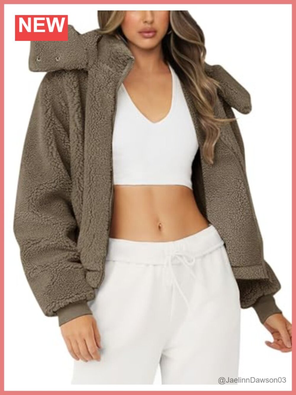 Faux Fur Coat Winter Full Zip Sherpa Fleece Jacket Hooded